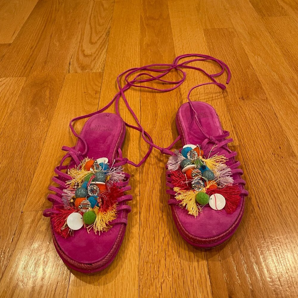 Stuart Weitzman Pink Gladiator Sandals